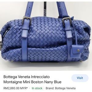 Bottega Veneta Intrecciato
Montaigne Mini Boston Nany Blue!!